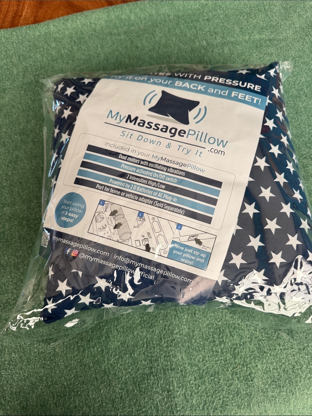 Navy Star Massage Pillow - Portable Comfort